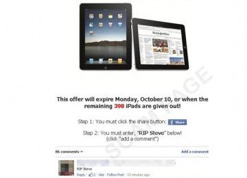 Watch out, Free iPad Bid, turns out a Trap Click! 8 bid ipad free on facebook